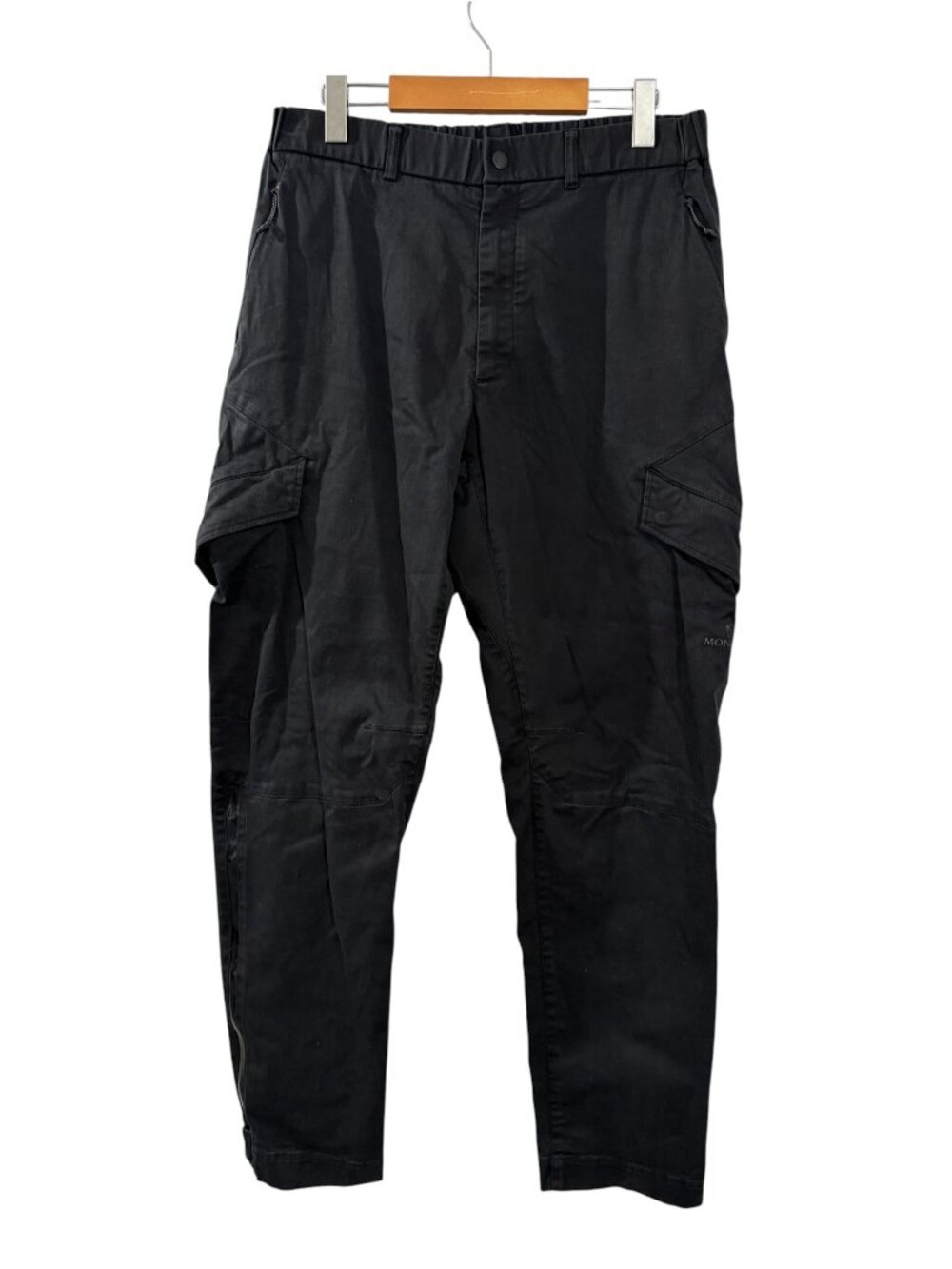 Moncler Black Cargo Winter Pants Logo Patch Size 50